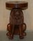Vintage Hand Carved Male Lion Stools with Ornate Decoration, Set of 2 3