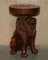 Vintage Hand Carved Male Lion Stools with Ornate Decoration, Set of 2, Image 2