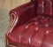 Vintage Oxblood Leather Chesterfield Wingback Swivel Office Chair 12