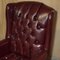 Vintage Oxblood Leather Chesterfield Wingback Swivel Office Chair 2
