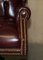 Vintage Oxblood Leather Chesterfield Wingback Swivel Office Chair 7