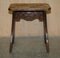 Antique Qing Dynasty Stool / Side Table with Floral Carving from Libertys London, 1905 3