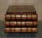 Großer Stack of Scholars Library Books Couchtisch mit sechs Schubladen und brauner Lederplatte 17