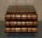 Large Six Drawer Stack of Scholars Library Books Coffee Table with Brown Leather Top 17