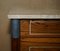 Secretaire vintage in legno massello con ripiano in marmo cromato e cassetti, Immagine 5