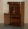 Vintage Hardwood Marble Topped Chrome Drop Front Secretaire with Drawers 15