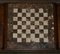Vintage Chessboard Coffee Table with Marble Board and Ebonized Chess Set, Set of 33 13