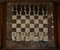 Mesa de centro vintage de tablero de ajedrez con tablero de mármol y juego de ajedrez ebonizado. Juego de 33, Imagen 6