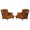 Bridgewater Brown Leather Chesterfield Armchairs from Howard & Sons, 1880, Set of 2, Image 1