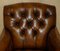 Bridgewater Brown Leather Chesterfield Armchairs from Howard & Sons, 1880, Set of 2 9