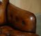 Bridgewater Brown Leather Chesterfield Armchairs from Howard & Sons, 1880, Set of 2 13