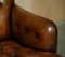 Bridgewater Brown Leather Chesterfield Armchairs from Howard & Sons, 1880, Set of 2, Image 13