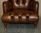 Bridgewater Brown Leather Chesterfield Armchairs from Howard & Sons, 1880, Set of 2 10