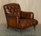 Bridgewater Brown Leather Chesterfield Armchairs from Howard & Sons, 1880, Set of 2, Image 7