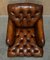 Bridgewater Brown Leather Chesterfield Armchairs from Howard & Sons, 1880, Set of 2, Image 16