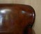Handgefärbter Heritage Armlehnstuhl aus Zigarrenbraunem Leder 8