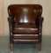 Heritage Hand Dyed Cigar Brown Leather Armchair, Image 2