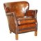 Heritage Hand Dyed Cigar Brown Leather Armchair, Image 1