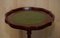 Heritage Pie Crust Edge Green Leather Gold Leaf Tripod Side Table 3