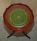 Heritage Pie Crust Edge Green Leather Gold Leaf Tripod Side Table 9