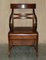 Vintage Hardwood Bergere Metamorphic Leather Library Armchair Steps 3