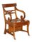 Vintage Hardwood Bergere Metamorphic Leather Library Armchair Steps 1