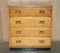 Light Oak Military Campaign Chest of Drawers with Drop Front, 1920s 2