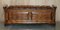 Brown Leather Chesterfield Flamed Hardwood Hall Bench Ottoman, 1860s, Image 13