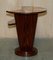 Vintage Art Deco Sample Wood Side Table in Hardwood Burr Walnut 16