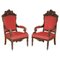 Tall Hand Carved Dolphin Armchairs, 1860s, Set of 2, Image 1