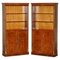 Vintage Burr & Burl Walnut Open Bookcases, Set of 2 1