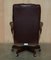 Vintage Heritage High Back Chesterfield Leather Office Captains Swivel Chair, Image 17