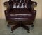 Vintage Heritage High Back Chesterfield Leather Office Captains Swivel Chair, Image 5