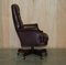 Silla giratoria Heritage vintage de cuero Chesterfield con respaldo alto, Imagen 18