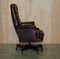 Vintage Heritage High Back Chesterfield Leather Office Captains Swivel Chair, Image 18