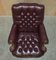 Vintage Heritage Chesterfield Leder Büro Captains Drehsessel mit hoher Rückenlehne 14