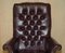 Vintage Heritage High Back Chesterfield Leather Office Captains Swivel Chair 3