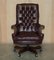 Vintage Heritage High Back Chesterfield Leather Office Captains Swivel Chair 2