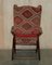 Victorian Military Campaign Kilim Upholstered Folding Armchair, 1880s, Image 19