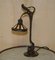Lámpara de mesa europea de bronce, años 40, Imagen 2