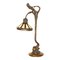 Lámpara de mesa europea de bronce, años 40, Imagen 1