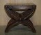 Vintage English Jacobean Hand Carved Stool in Oak, Image 15