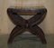 Vintage English Jacobean Hand Carved Stool in Oak, Image 2