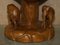 Vintage Hand Carved Elephant Stool with Ornate Decoration 5