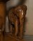 Vintage Hand Carved Elephant Stool with Ornate Decoration, Image 14