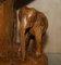 Vintage Hand Carved Elephant Stool with Ornate Decoration, Image 8
