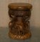 Vintage Hand Carved Elephant Stool with Ornate Decoration 17
