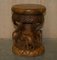 Vintage Hand Carved Elephant Stool with Ornate Decoration, Image 17