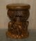 Vintage Hand Carved Elephant Stool with Ornate Decoration 10