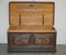 Large Paint German Blanket Chest Coffer Trunk, 1800s 13